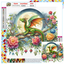 Load image into Gallery viewer, Diamond Painting - Full Square - Qinglong under the moon (30*30CM)