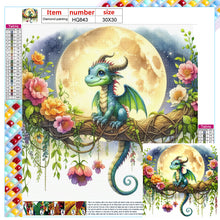 Load image into Gallery viewer, Diamond Painting - Full Square - Qinglong under the moon (30*30CM)