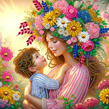 Load image into Gallery viewer, Diamond Painting - Partial Special Shaped - mother and son (30*30CM)