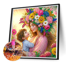 Load image into Gallery viewer, Diamond Painting - Partial Special Shaped - mother and son (30*30CM)