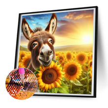 Load image into Gallery viewer, Diamond Painting - Full Round - Donkey and sunflower (30*30CM)