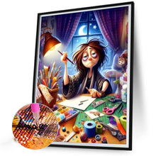 Load image into Gallery viewer, AB Diamond Painting - Full Round - late night working girl (40*50CM)