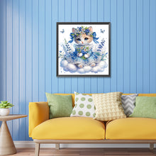 Load image into Gallery viewer, Diamond Painting - Partial Special Shaped - Little kitten with bouquet (30*30cm)