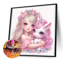 Load image into Gallery viewer, Diamond Painting - Partial Special Shaped - pink girl unicorn (30*30cm)