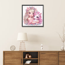 Load image into Gallery viewer, Diamond Painting - Partial Special Shaped - pink girl unicorn (30*30cm)