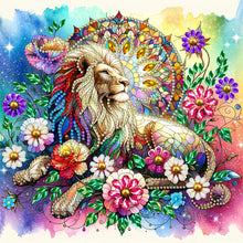 Load image into Gallery viewer, Diamond Painting - Partial Special Shaped - flower lion (30*30CM)