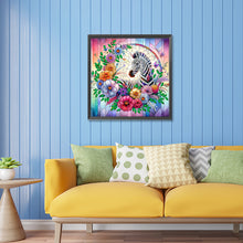 Load image into Gallery viewer, Diamond Painting - Partial Special Shaped - flower zebra (30*30CM)