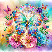 Load image into Gallery viewer, Diamond Painting - Partial Special Shaped - flowers butterfly (30*30CM)