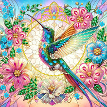Load image into Gallery viewer, Diamond Painting - Partial Special Shaped - flower hummingbird (30*30CM)