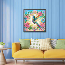 Load image into Gallery viewer, Diamond Painting - Partial Special Shaped - flower hummingbird (30*30CM)