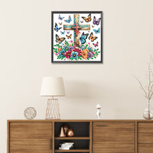Load image into Gallery viewer, Diamond Painting - Partial Special Shaped - cross butterfly (30*30CM)