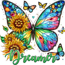 Load image into Gallery viewer, Diamond Painting - Partial Special Shaped - sunflower butterfly (30*30CM)