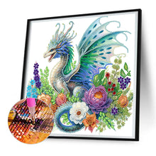 Load image into Gallery viewer, Diamond Painting - Partial Special Shaped - flower dragon (30*30CM)