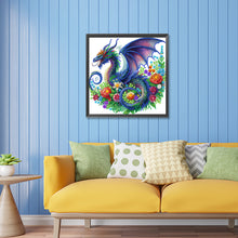 Load image into Gallery viewer, Diamond Painting - Partial Special Shaped - flower dragon (30*30CM)