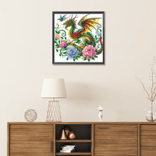 Load image into Gallery viewer, Diamond Painting - Partial Special Shaped - flower dragon (30*30CM)