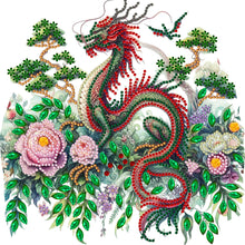 Load image into Gallery viewer, Diamond Painting - Partial Special Shaped - flower dragon (30*30CM)