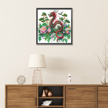 Load image into Gallery viewer, Diamond Painting - Partial Special Shaped - flower dragon (30*30CM)
