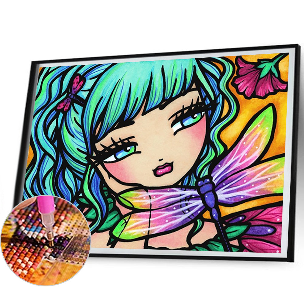 Diamond Painting - Full Round - blue hair girl (50*40CM)