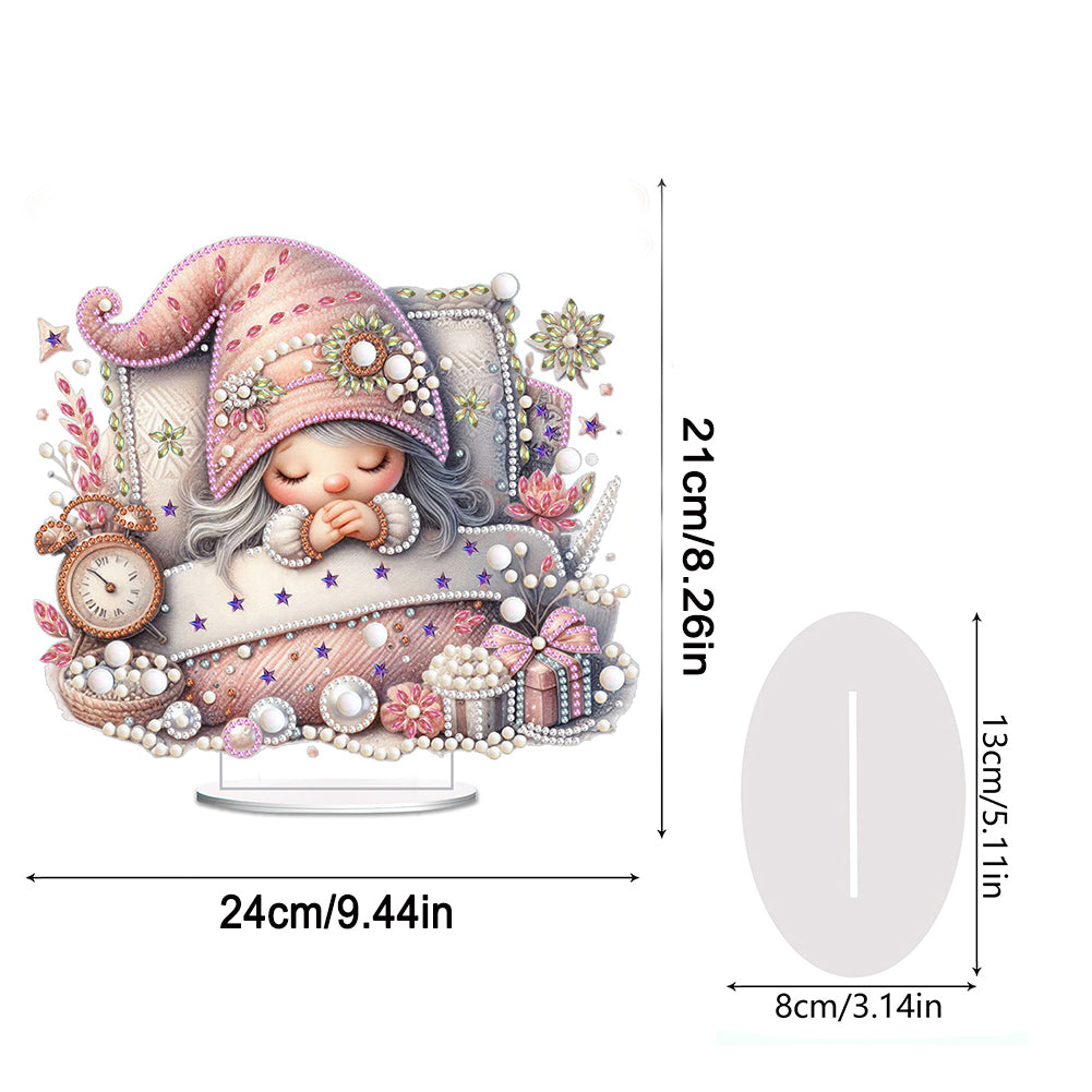Special Shape Single-Side Sleeping Gnome Desktop Diamond Art Kits for Home Decor
