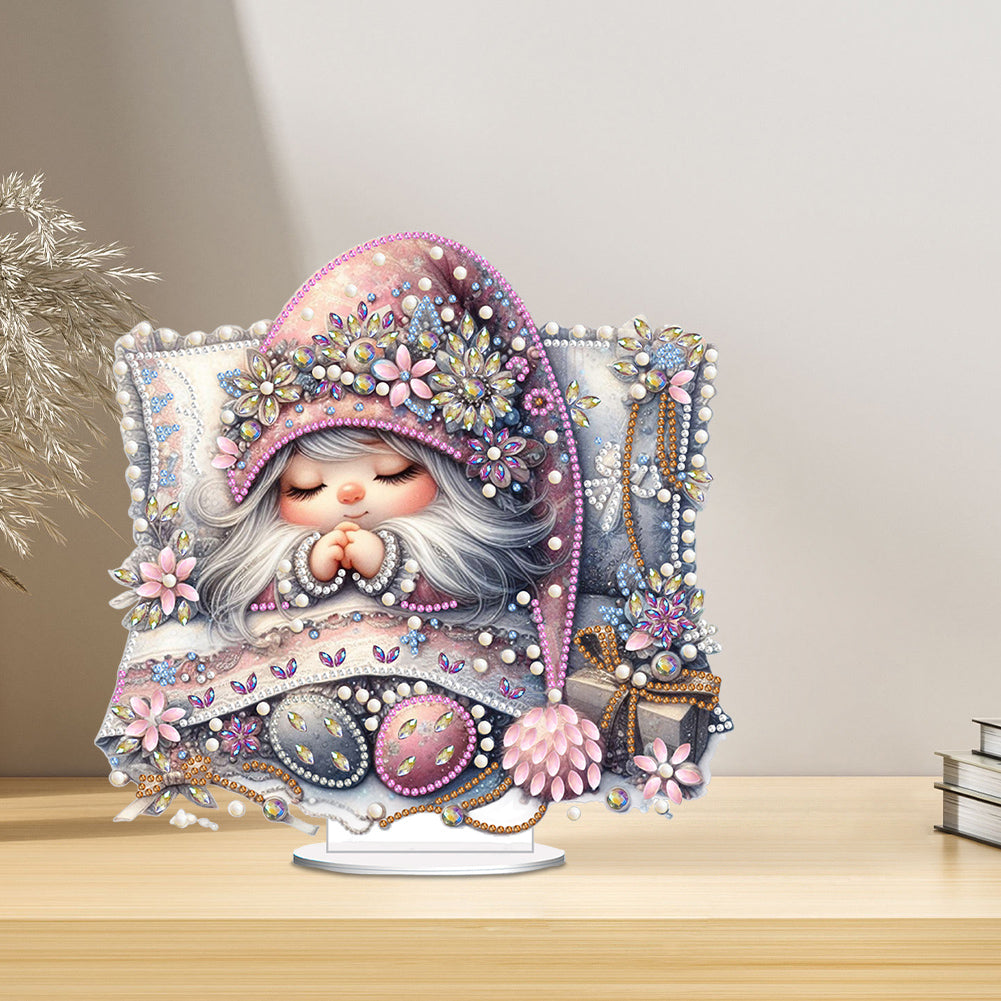 Special Shape Single-Side Sleeping Gnome Desktop Diamond Art Kits for Home Decor