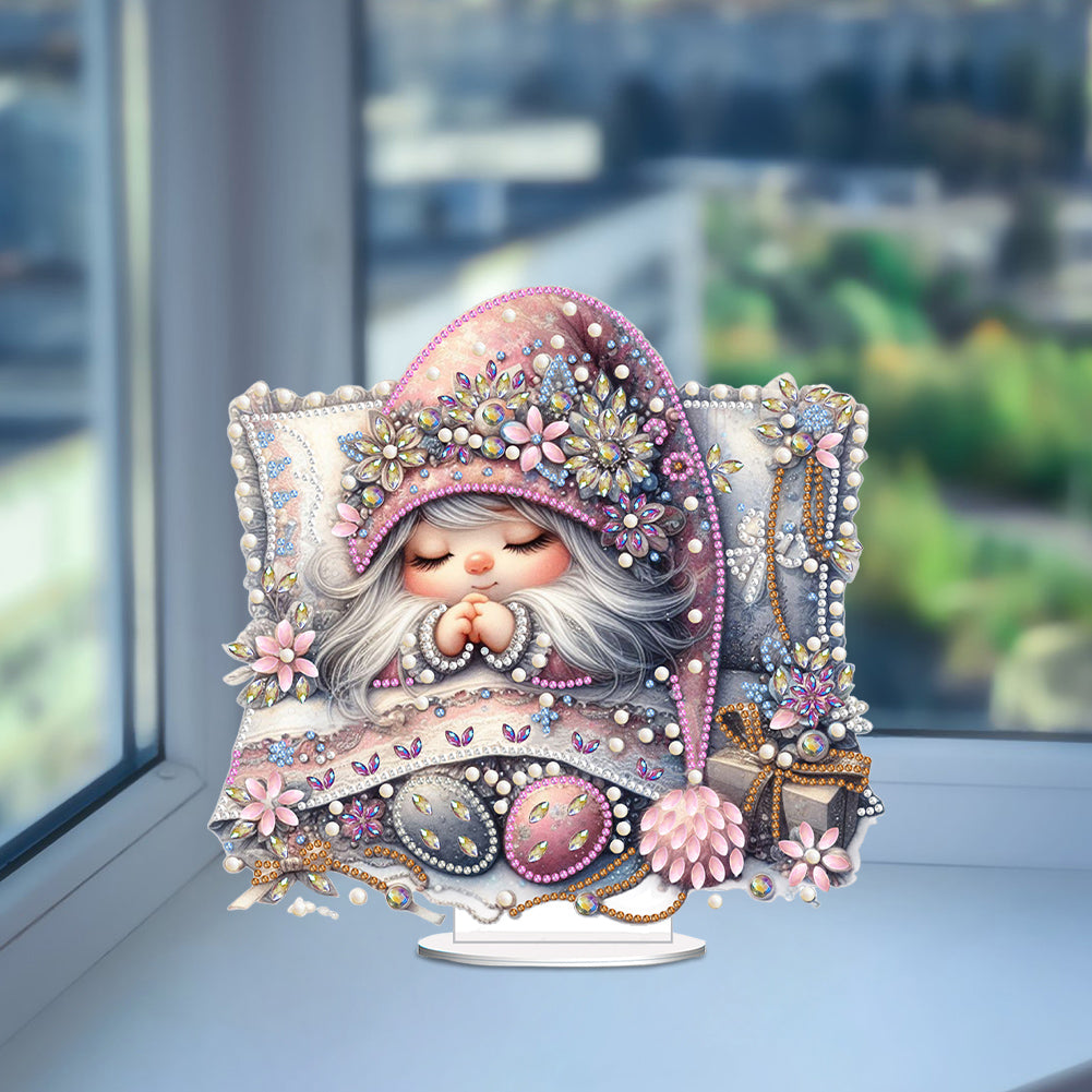 Special Shape Single-Side Sleeping Gnome Desktop Diamond Art Kits for Home Decor
