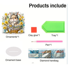 Load image into Gallery viewer, Easter Special Shape Desktop Diamond Art Kit for Adults Beginner (Basket Bunny)