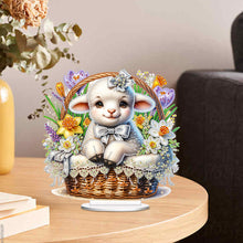 Load image into Gallery viewer, Easter Special Shape Desktop Diamond Art Kit for Adults Beginner (Basket Lamb)