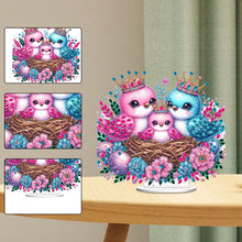 Load image into Gallery viewer, Single-Side Special Shape Desktop Diamond Art Kits for Home Decor (Bird Family)