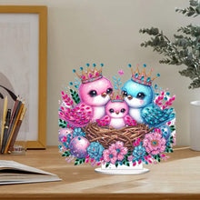 Load image into Gallery viewer, Single-Side Special Shape Desktop Diamond Art Kits for Home Decor (Bird Family)
