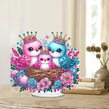 Load image into Gallery viewer, Single-Side Special Shape Desktop Diamond Art Kits for Home Decor (Bird Family)