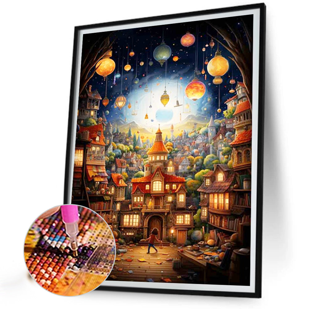AB Diamond Painting - Full Round - cartoon town (40*50CM)