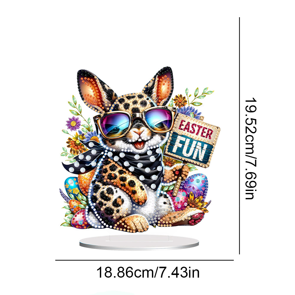 Cute Single-Side Easter Rabbit Desktop Diamond Art Kits Bedroom Table Decoration