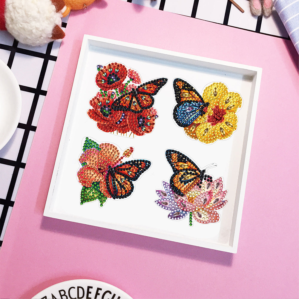 6 Pcs Gemstone Owl Moon Diamond Painting Fridge Magnetic Stickers for DIY Crafts