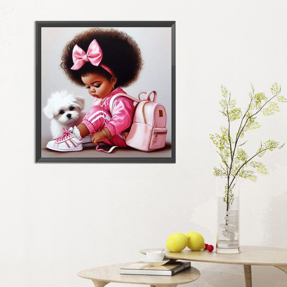 Diamond Painting - Full Round - black girl (30*30CM)