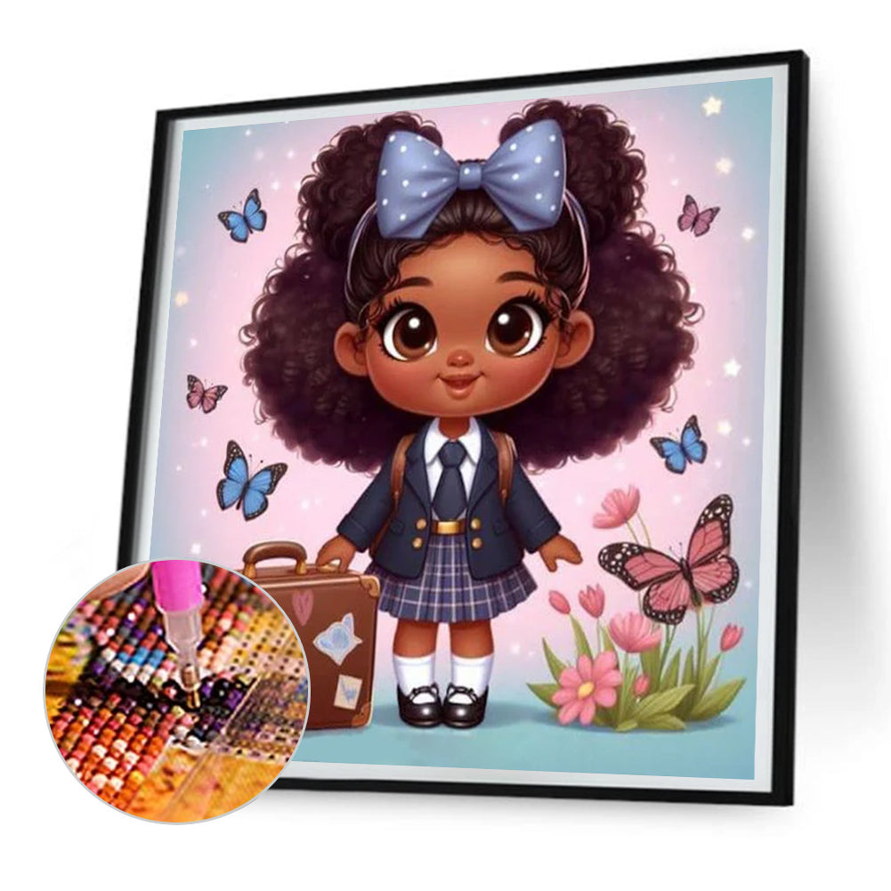 Diamond Painting - Full Round - black girl (30*30CM)