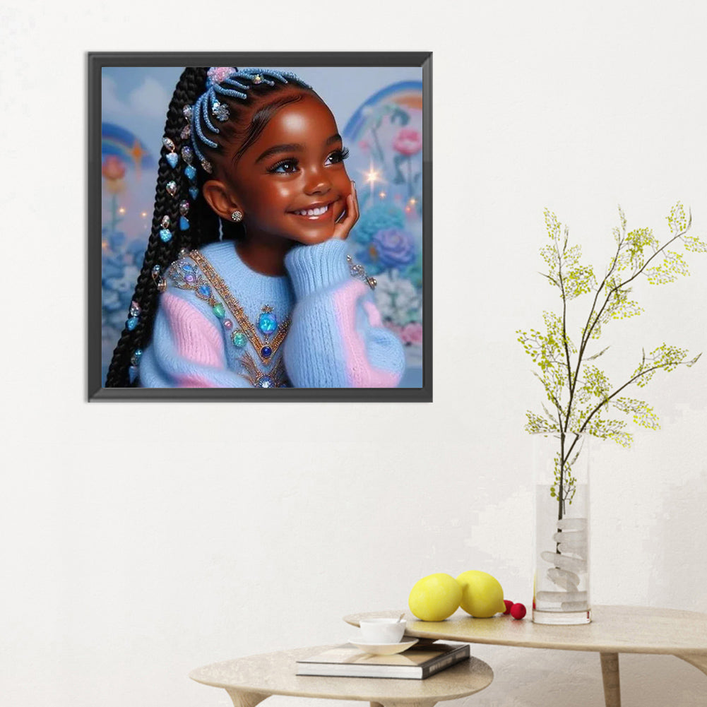 Diamond Painting - Full Round - black girl (30*30CM)