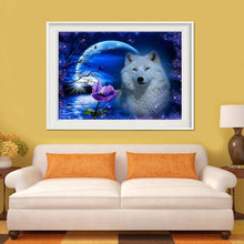 Load image into Gallery viewer, Night Wolf 40*30CM(Canvas) Round Drill Diamond Painting