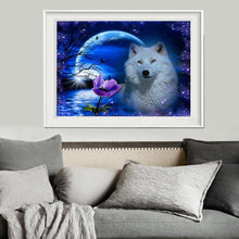 Load image into Gallery viewer, Night Wolf 40*30CM(Canvas) Round Drill Diamond Painting