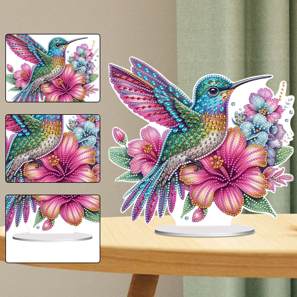 Special Shape Hummingbird Desktop Diamond Art Kit Craft for Home Office Decor