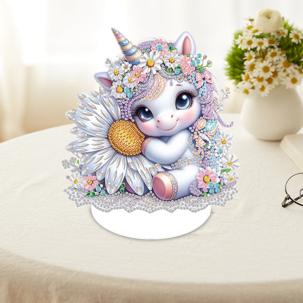 Special Shape Unicorn Desktop Diamond Art Kits Handmade Bedroom Table Decoration