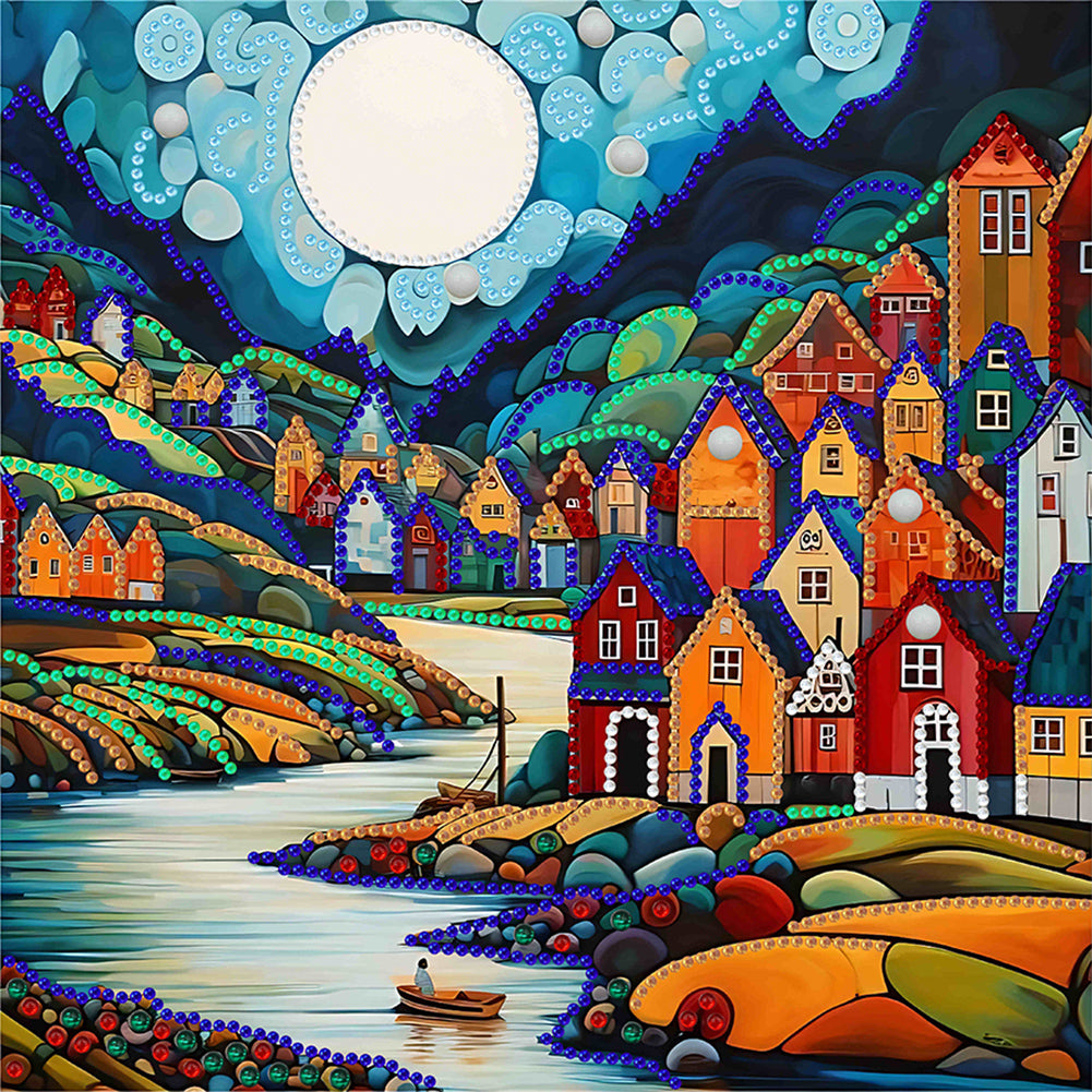 Diamond Painting - Partial Special Shaped - color house (30*30CM)