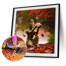 Load image into Gallery viewer, Buddha Holding Lotus 30*30CM(Canvas) Round Drill Diamond Painting