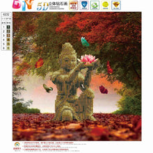 Load image into Gallery viewer, Buddha Holding Lotus 30*30CM(Canvas) Round Drill Diamond Painting