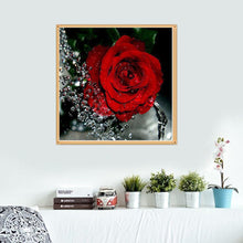 Load image into Gallery viewer, Rose Red 30*30CM(Canvas) Round Drill Diamond Painting