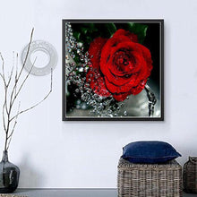 Load image into Gallery viewer, Rose Red 30*30CM(Canvas) Round Drill Diamond Painting