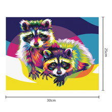 Load image into Gallery viewer, Diamond Painting - Full Round - Color Twin Raccoons (30*25CM)