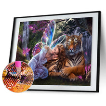 Load image into Gallery viewer, New Angel And Tiger 40*30CM(Canvas) Round Drill Diamond Painting