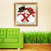 Load image into Gallery viewer, Christmas Snowman 30*30CM(Canvas) Round Drill Diamond Painting