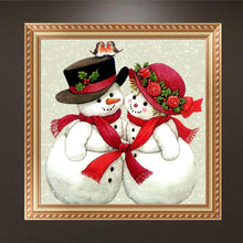 Load image into Gallery viewer, Christmas Snowman 30*30CM(Canvas) Round Drill Diamond Painting