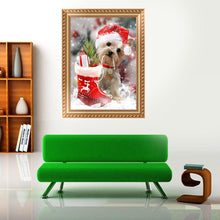 Load image into Gallery viewer, Dog Christmas Xmas 30*40CM(Canvas) Round Drill Diamond Painting
